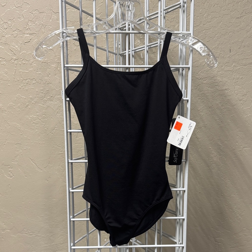 Sodanca - black cami leotard with bling strappy back detail.